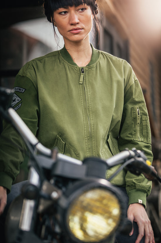 Damsons Cali Bomber Jacket Army Green