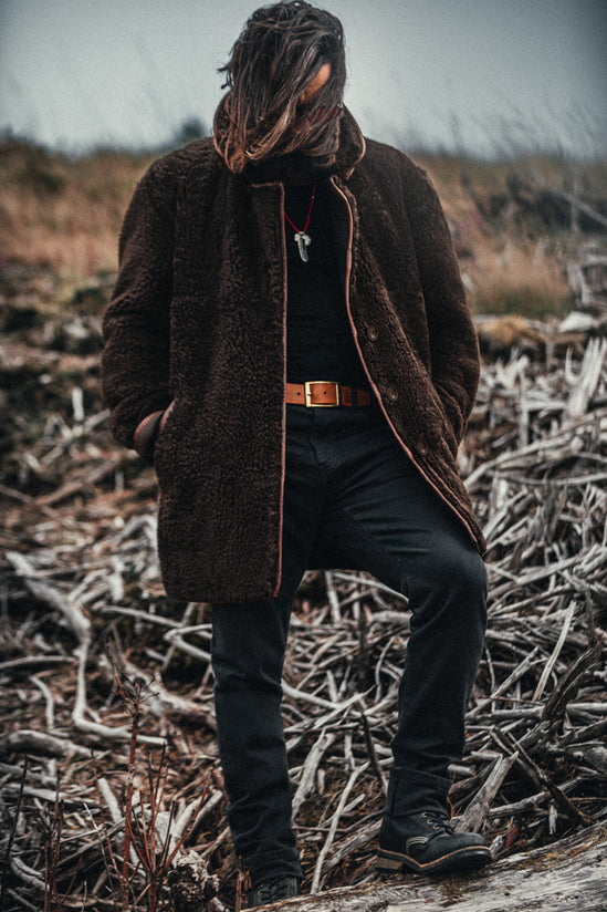 ROGUE by &SONS Jeremiah Reversible Shearling Coat Brown