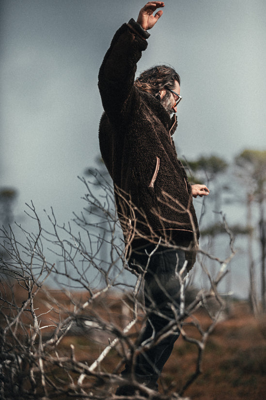 ROGUE by &SONS Jeremiah Reversible Shearling Coat Brown