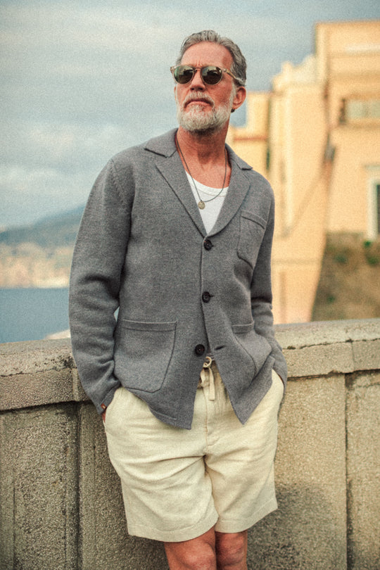 Denton Merino Wool Blazer Grey Marl