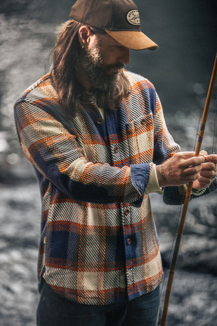 Tucker Shirt Blue/Orange Check