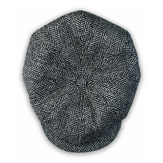 Thompson Baker Boy Hat- Grey Herringbone