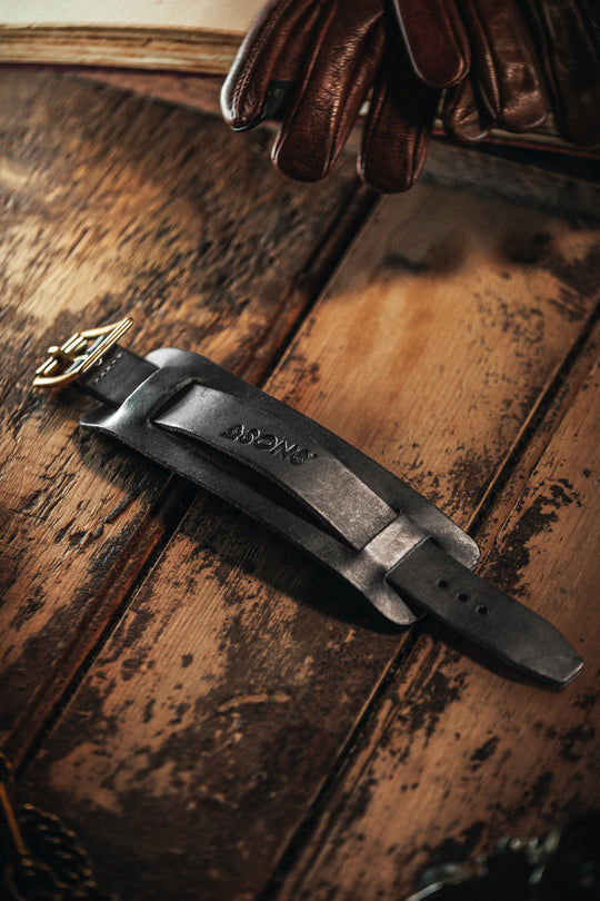 Leather Watch / Wrist Cuff Black