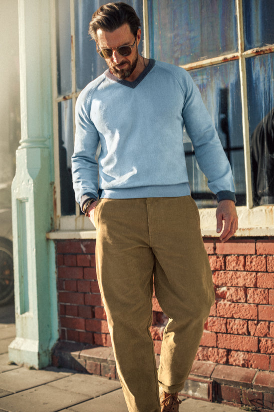 Bay V-Neck Jumper Blue