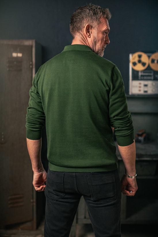Cedar Knitted Polo Green