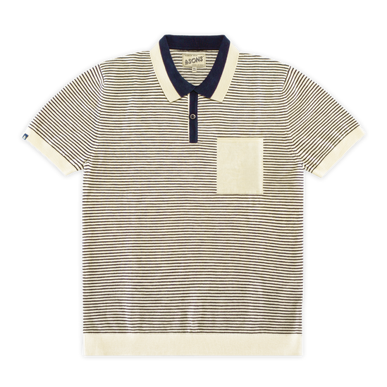 Oban Stripe Polo Navy / Raw