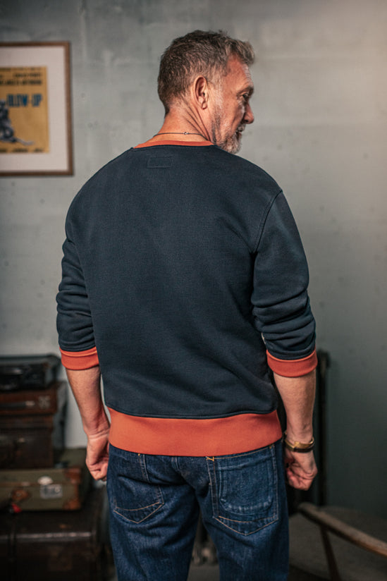 Marshall Colour Block Sweatshirt Navy