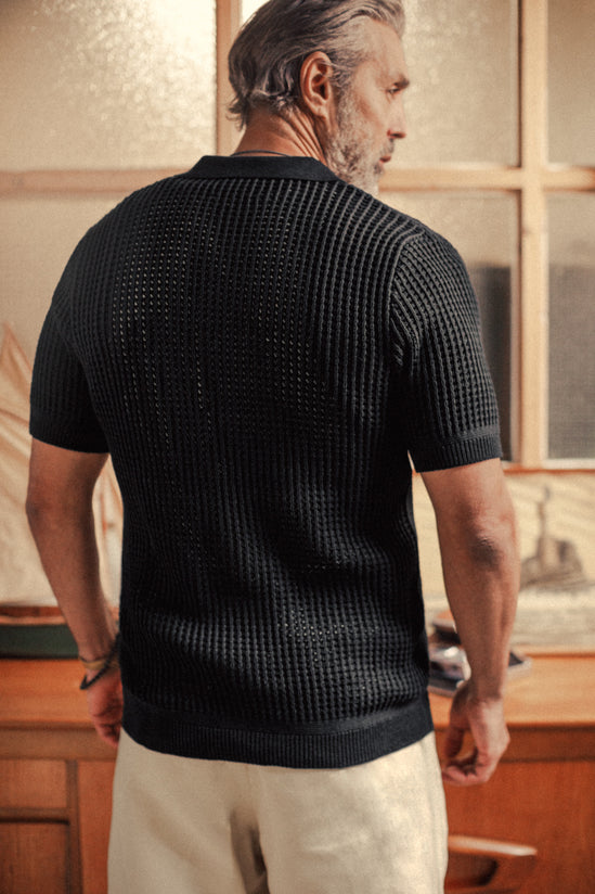 Santo Crochet Shirt Black