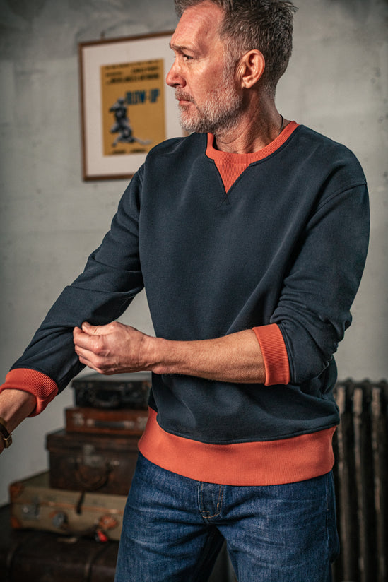 Marshall Colour Block Sweatshirt Navy