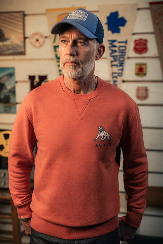 Editions Embroidery Rosso Back Yoke Sweatshirt Red
