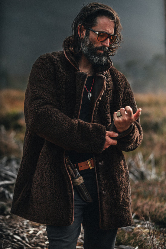 ROGUE by &SONS Jeremiah Reversible Shearling Coat Brown