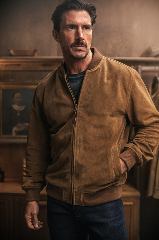 Buck Ridge Suede Bomber Tan