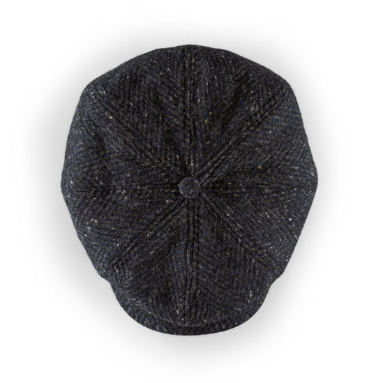 Damsons Tweed Bakerball Cap Black