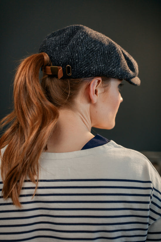 Damsons Tweed Bakerball Cap Black