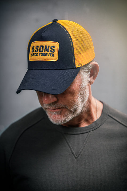 &SONS Since Forever Trucker Cap Navy/Yellow