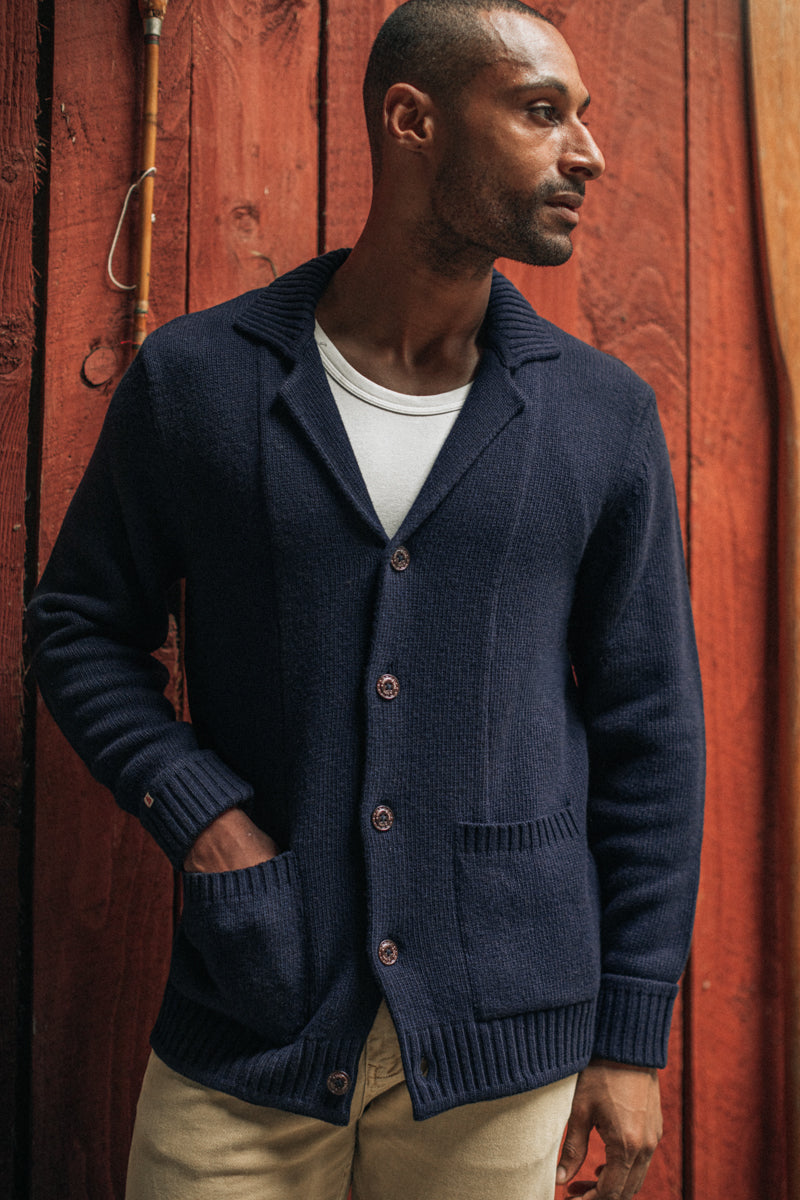 Saint Collar Cardigan Navy