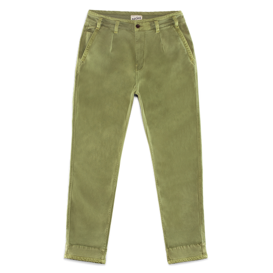 Grant Pleat Front Chino Olive Green