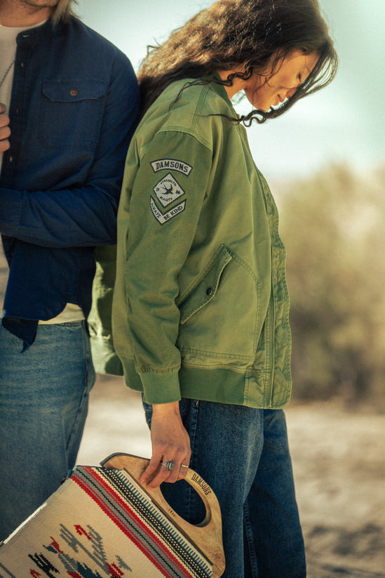 Damsons Cali Bomber Jacket Army Green