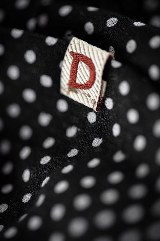 Damsons Landgirl Midnight Dot Headscarf Black