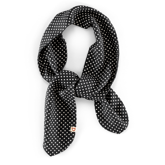 Damsons Landgirl Midnight Dot Headscarf Black