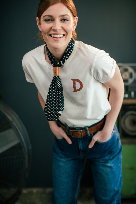 Damsons Landgirl Midnight Dot Headscarf Black