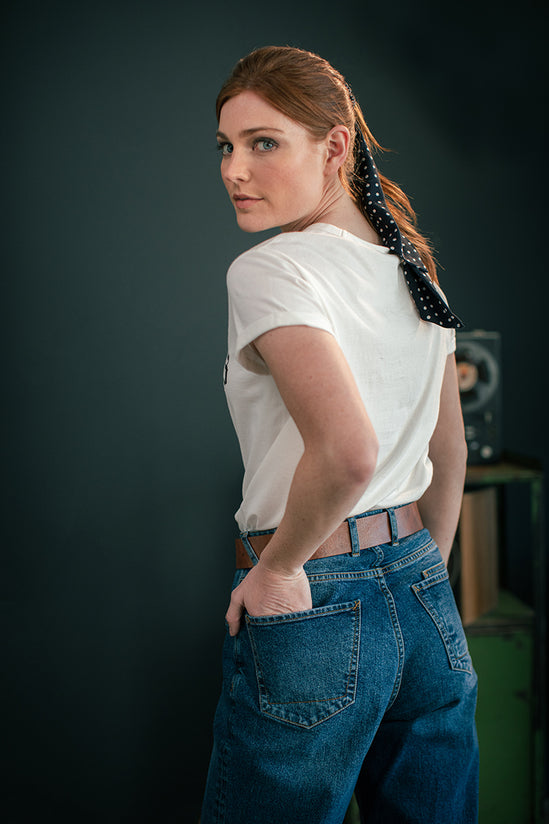 Damsons Landgirl Midnight Dot Headscarf Black