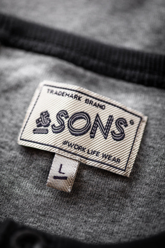 &SONS Infield Raglan Henley Shirt Grey/Charcoal