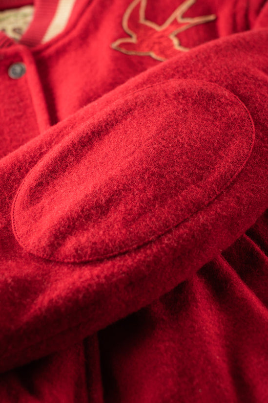 Damsons Nancy Baseball Jacket Vintage Red