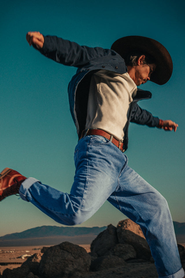 SALVAGE STOCK &SONS Switchback Jean Washed Indigo Blue