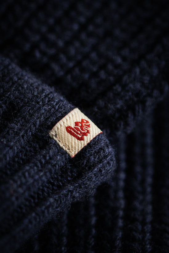 &SONS Port Shawl Collar Jumper Navy