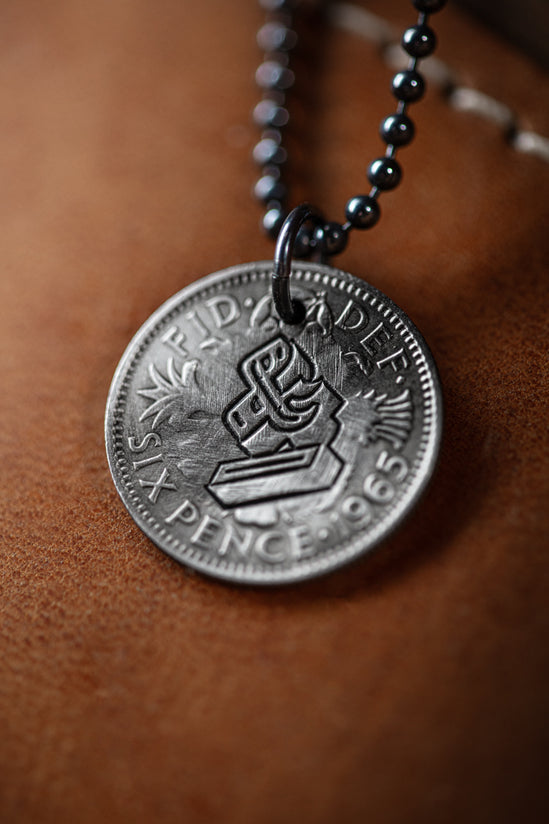 Lucky Sixpence Necklace Silver