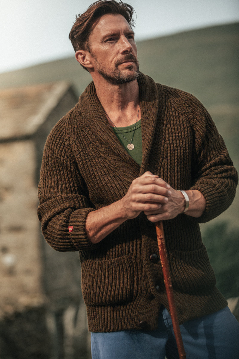 Pioneer British Wool Cardigan Brown