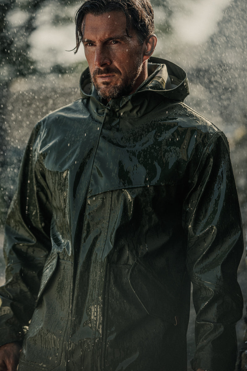Ark Raincoat Green | Men's Waterproof Coat | &SONS