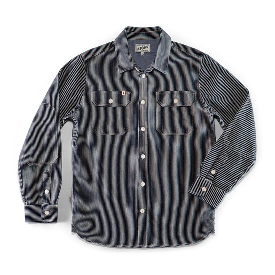 Brady Hickory Stripe Shirt Indigo