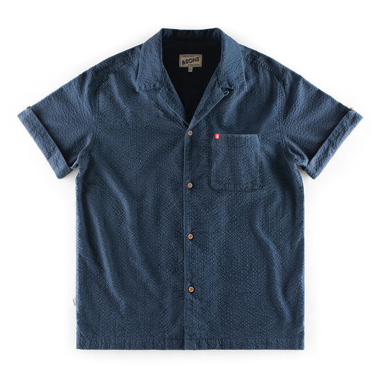 Cuban Night Seersucker Shirt Navy