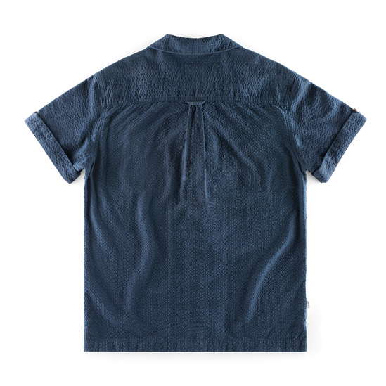Cuban Night Seersucker Shirt Navy