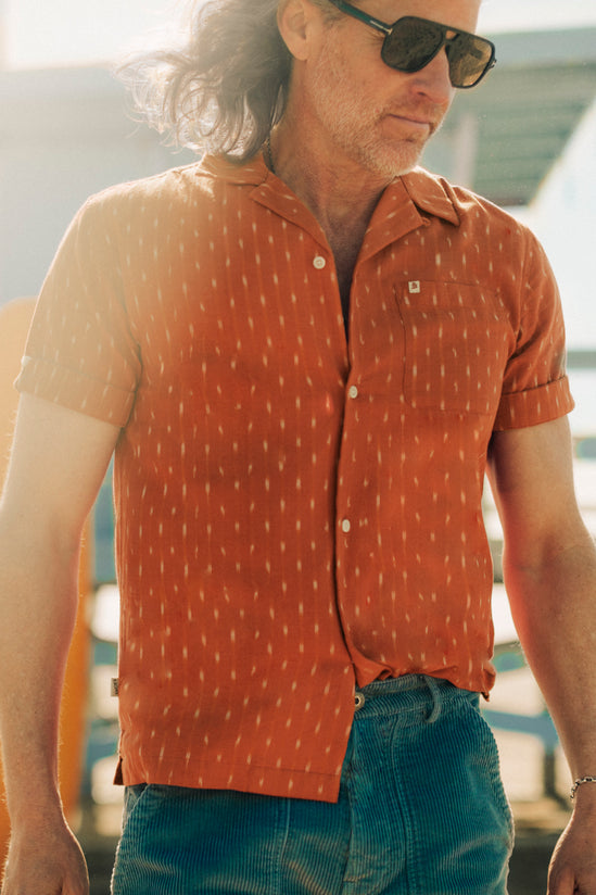 Del Rey Ikat Shirt Burnt Orange