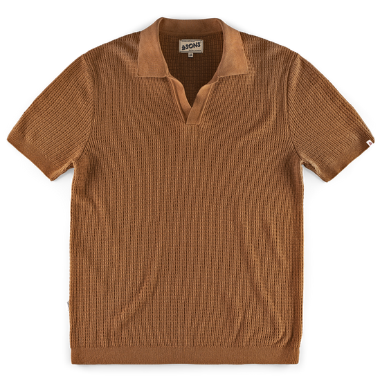 &SONS Rialto Knitted Polo Tan