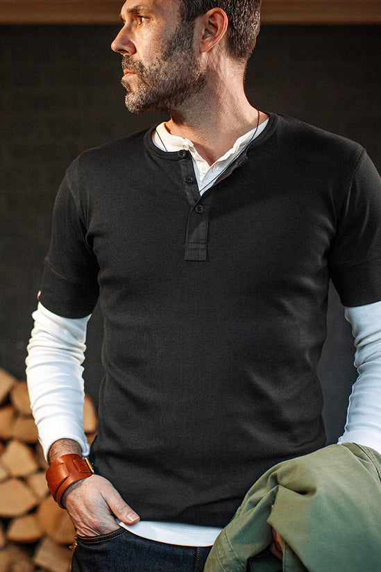 Elder Henley Short Sleeve 3 Pack – x2 Raw / 1x Black