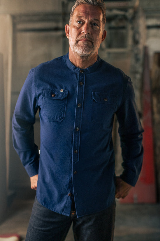 Edward Grandad Shirt Indigo
