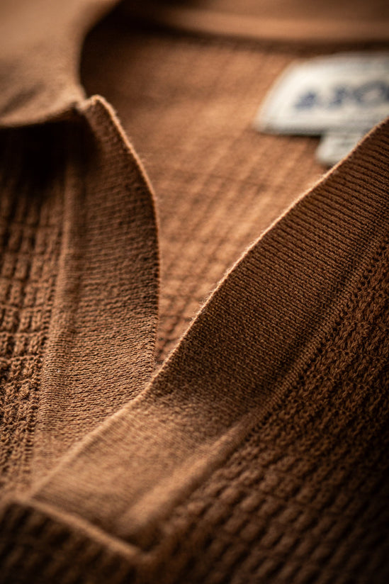 SALVAGE STOCK &SONS Rialto Knitted Polo Tan