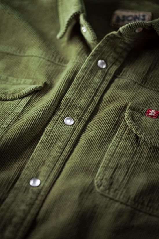 &SONS Sunday Shirt Corduroy Army Green