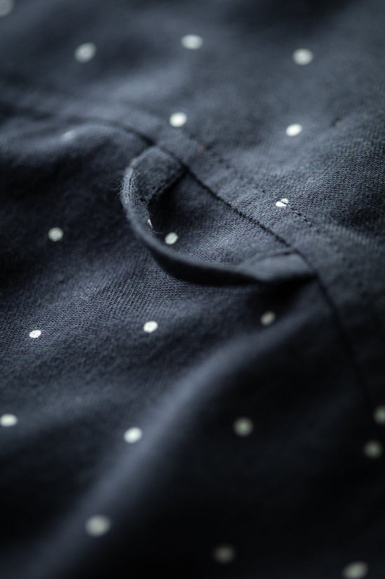 Damsons Western Shirt Navy Polka Dot