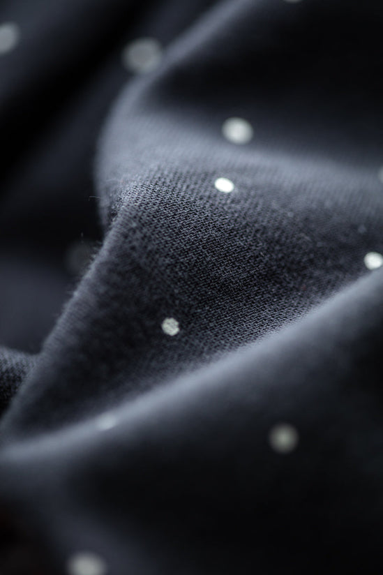 Damsons Western Shirt Navy Polka Dot