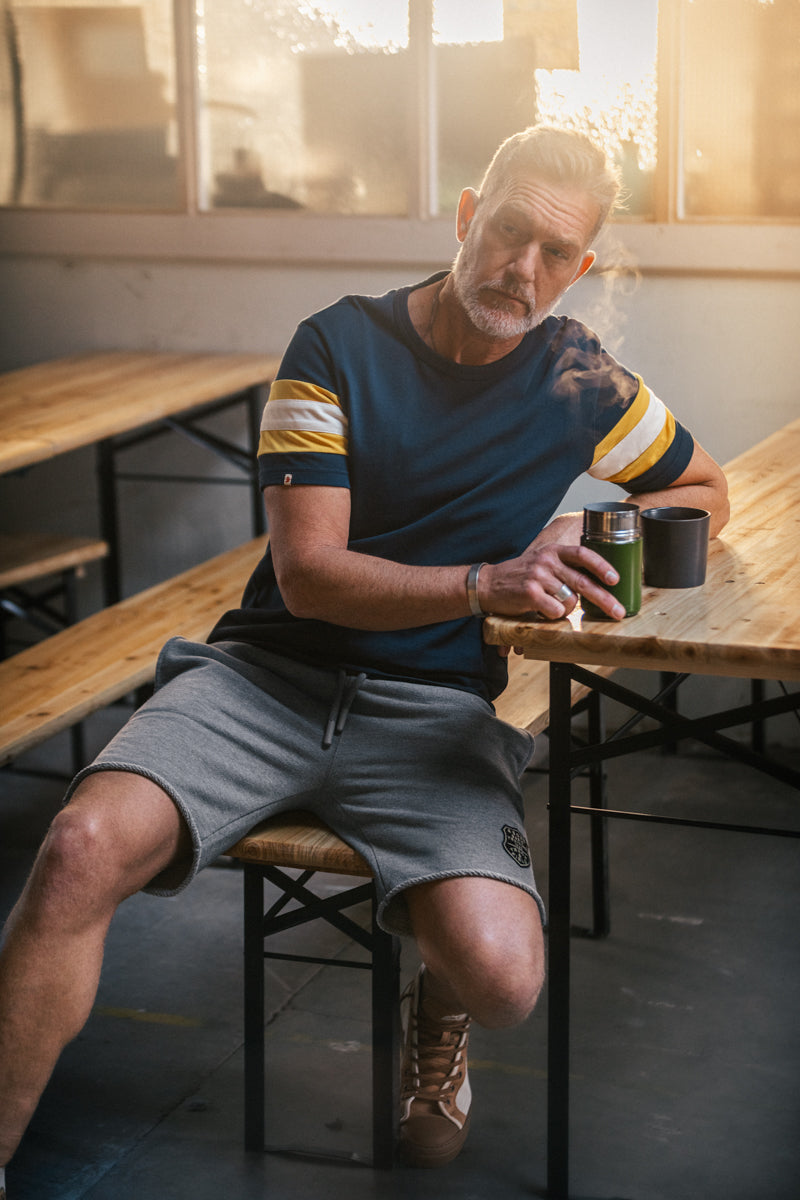 Track Cut-Off Shorts Grey Marl