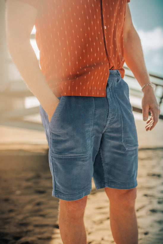 Fresno Cord Shorts Blue