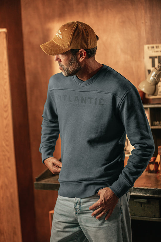 Atlantic Anderson Cross Neck Sweatshirt Storm Blue