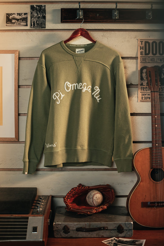 Pi Omega Sweatshirt Olive Green