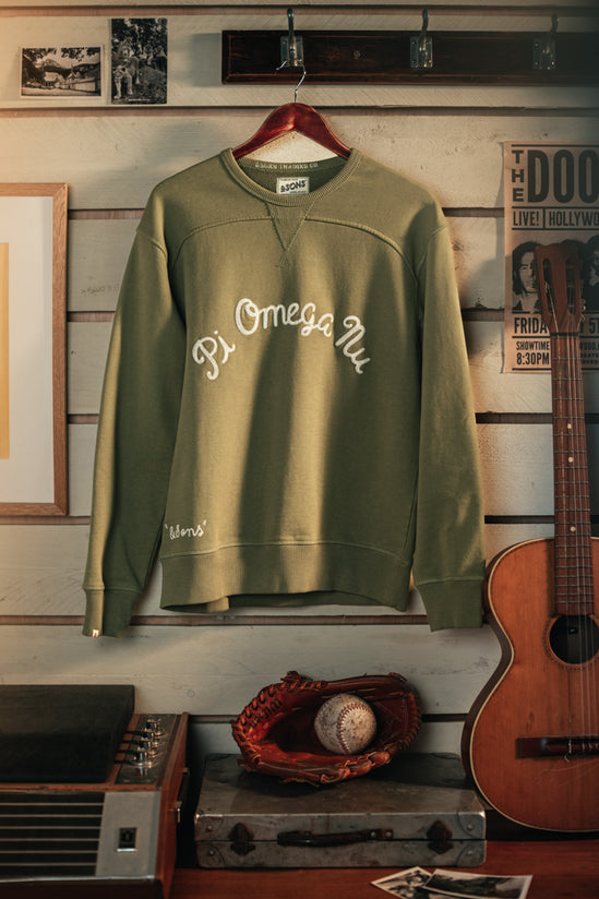 Pi Omega Sweatshirt Olive Green