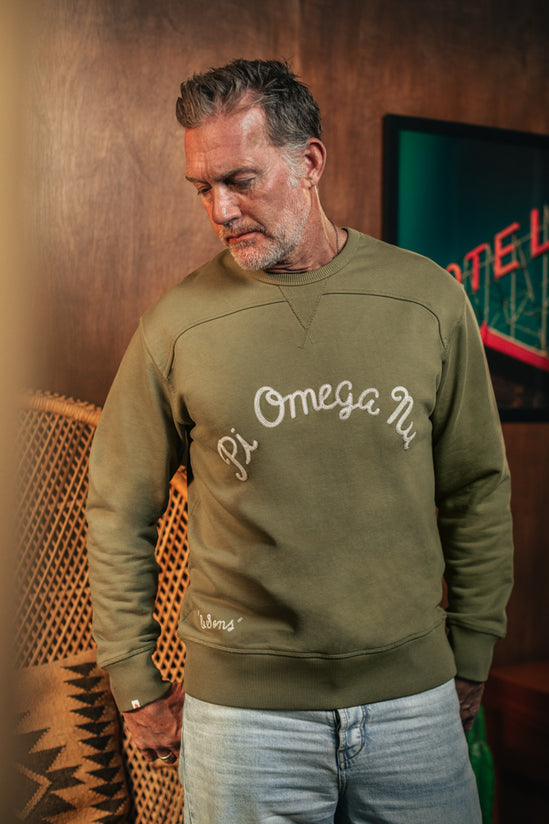Pi Omega Sweatshirt Olive Green